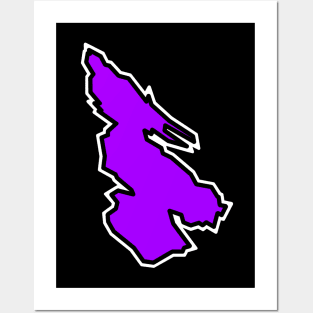 Salt Spring Island in a Simple Purple Violet Silhouette - British Columbia Souvenir - Salt Spring Posters and Art